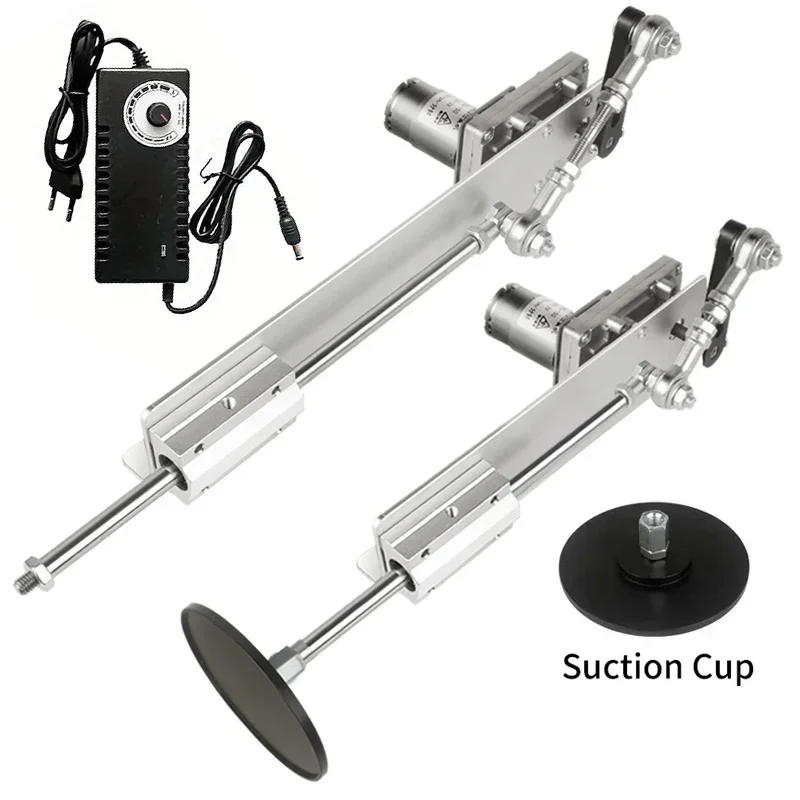 Motor Aktuator Linear Siklus Bolak-balik DC 12V/24V dengan Suction Cup, Langkah 6-20cm, Kontrol Kecepatan untuk Otomatisasi