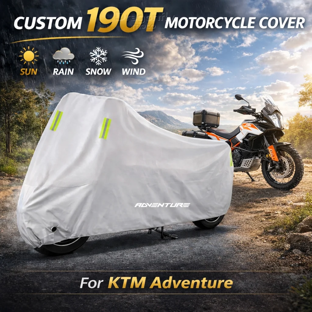 

Чехол для мотоцикла KTM 390 790 890 ADVENTURE ADV Super Adventure, серебристый, водонепроницаемый, защита от УФ-излучения, дождя, пыли, солнца, для улицы и дома