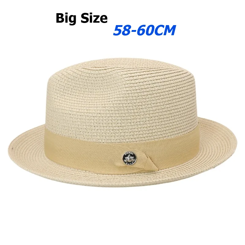 New Summer Big Size 58-60cm Papyrus Thin Braided Top Sun Hats for Men's and Women's Beach Travel Curled Hats Breathable Fedoras
