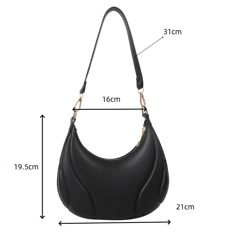 Retro Solid Color Saddle Bag High Quality Leather Shoulder Bags For Women Simple Ladies Crossbody Handbag