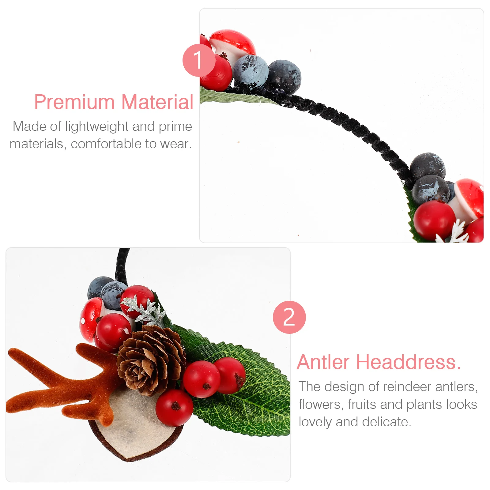 

Antler Headband Holiday Headgear Kids Reindeer Antlers Elk Cute Hair Hoop Christmas