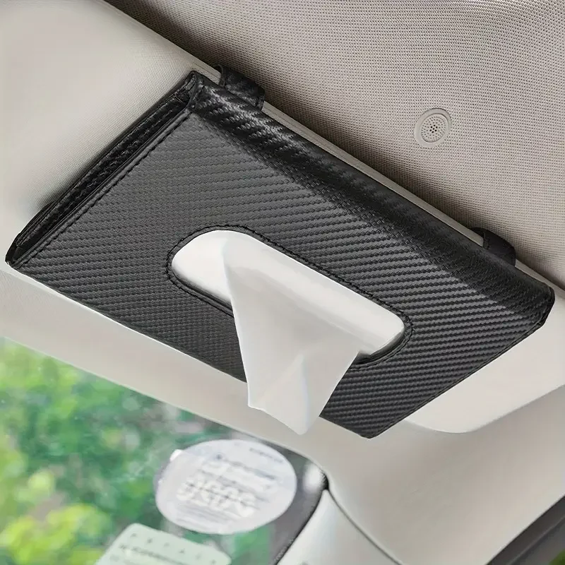 1PC Car Tissue Holder, Sun Visor Napkin Box, Comes with Tissue Paper. Suitable for All Vehicle Models, Car Accessories, Tissue H