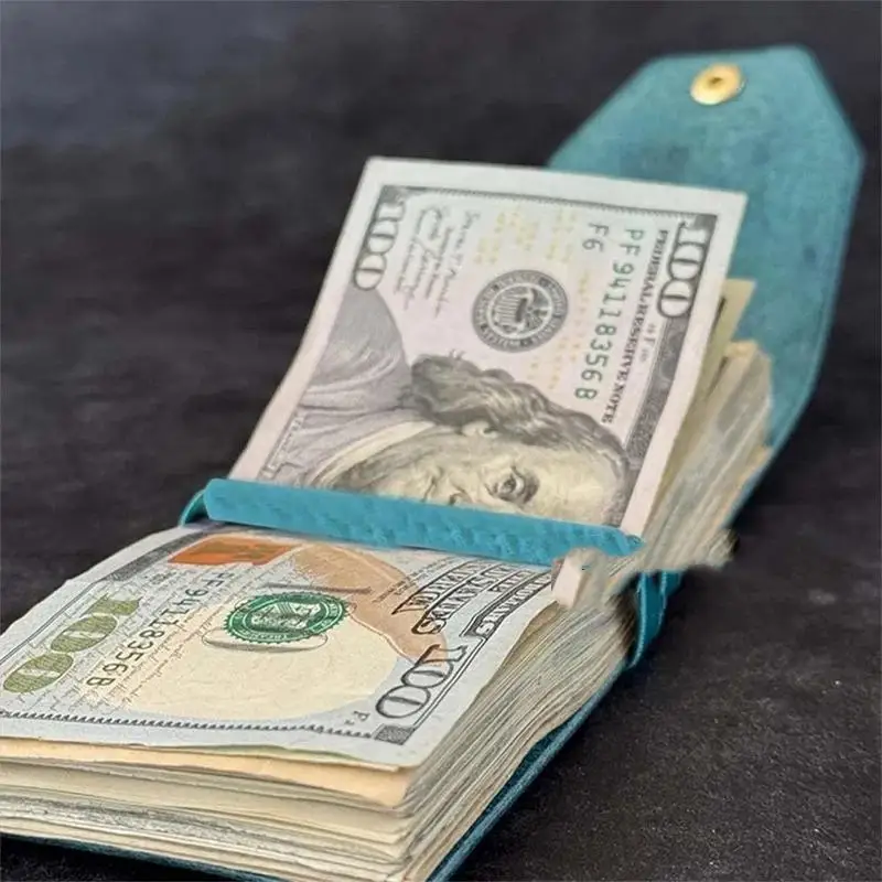 Leder-Geldbörse Organizer, Die Cash-Wrap-Geldbörse, Praktischer Schnellzugriff-Geldhalter, Kleine Kompakte Luxus-Taschengeldbörse – Detail 4