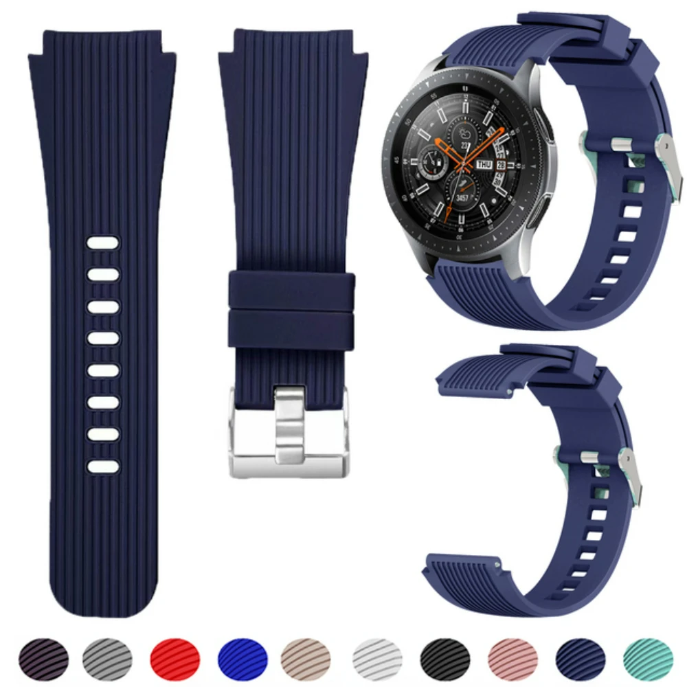 22mm Silicone Band for Samsung Watch 46mm/3 45mm/Gear S3 Classic/Frontier Sports Bracelet for Huawei Watch GT 2 4Pro/Amazfit GTR