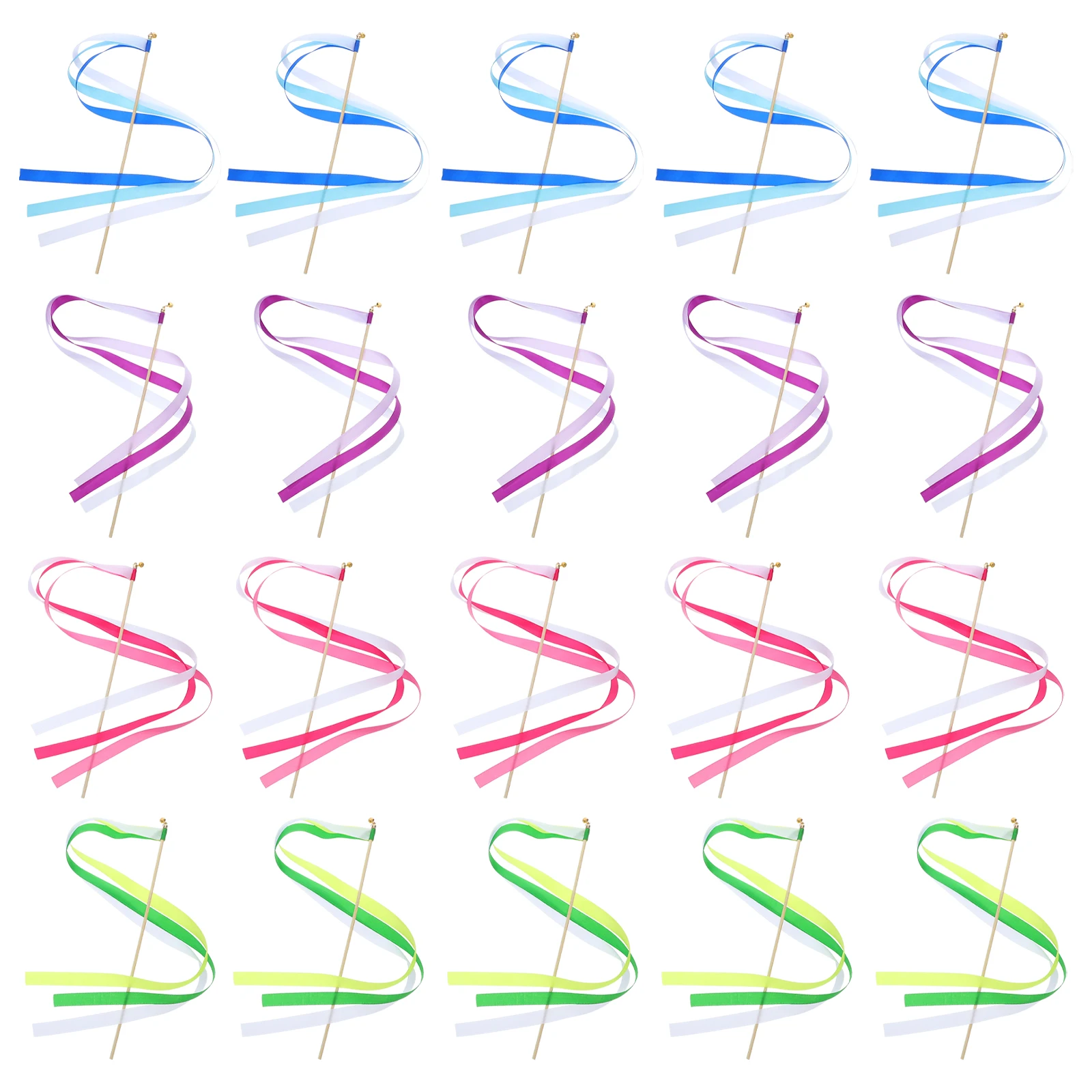 

20 Pcs Wedding Bell Wand Party Favors for Ribbons Streamers Fairy with Wands Bridal Sticks Shower