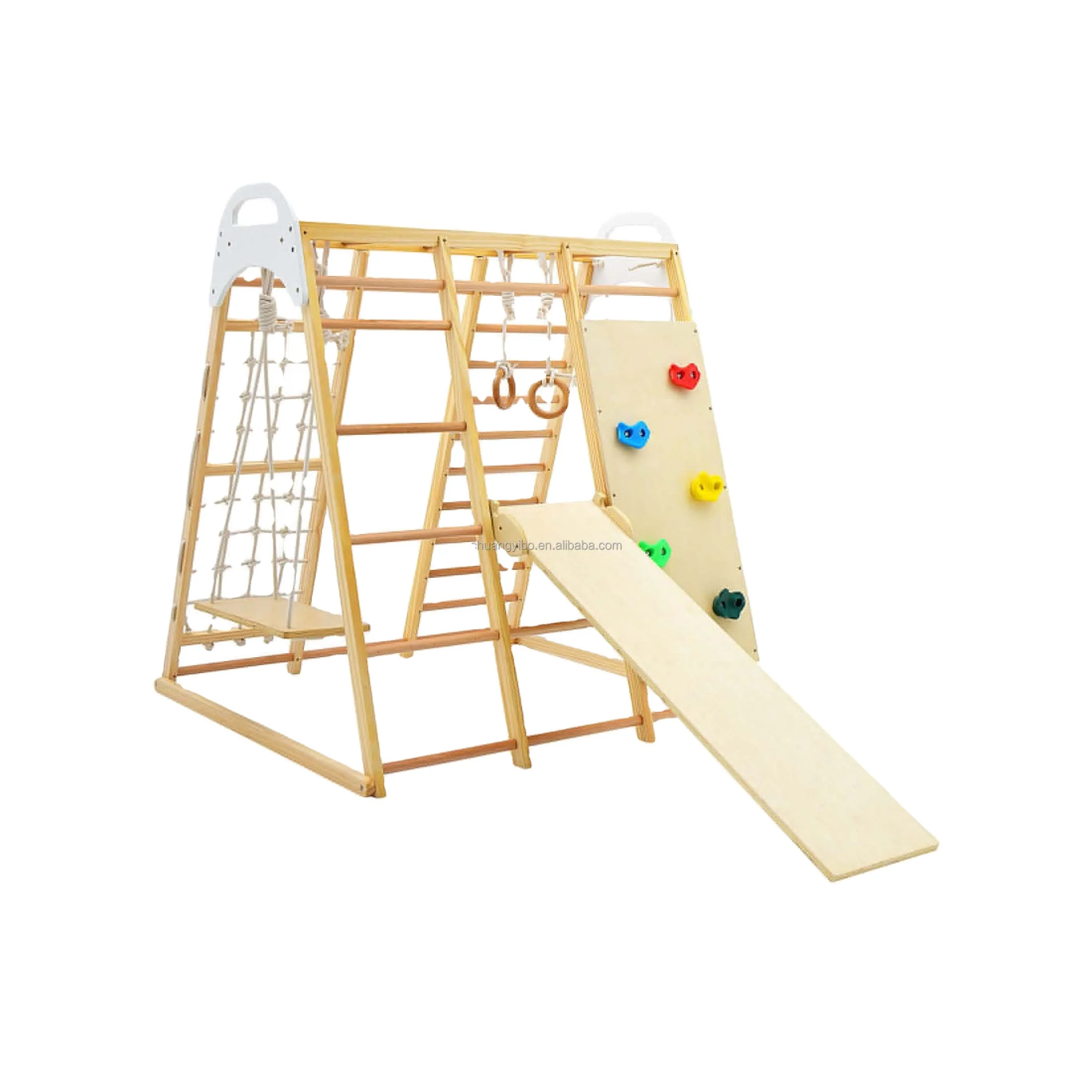 

Игровой комплекс 8 в 1 для детей: горка, скалодром, перекладины, веревочная лестница, гимнастические кольца, качели для дома и улицы