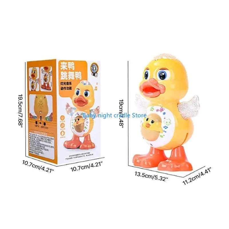 J2FF Electric Dancing Swinging Duck Toy Light Music Cartoon Toy Baby Crawling Toy