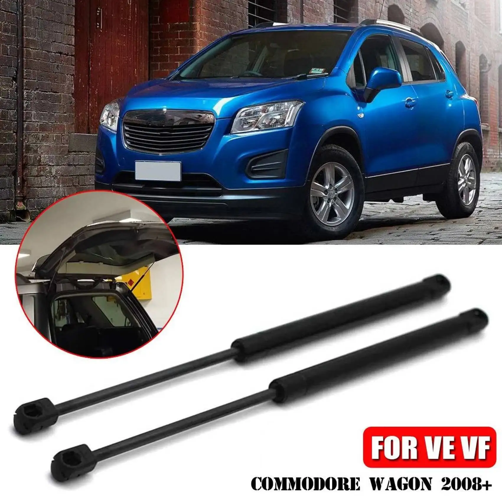 الباب الخلفي الخلفي يدعم الينابيع الغازية ، قضبان دعامة الحذاء لهولدن في ف كومودور واجن + ، 2X