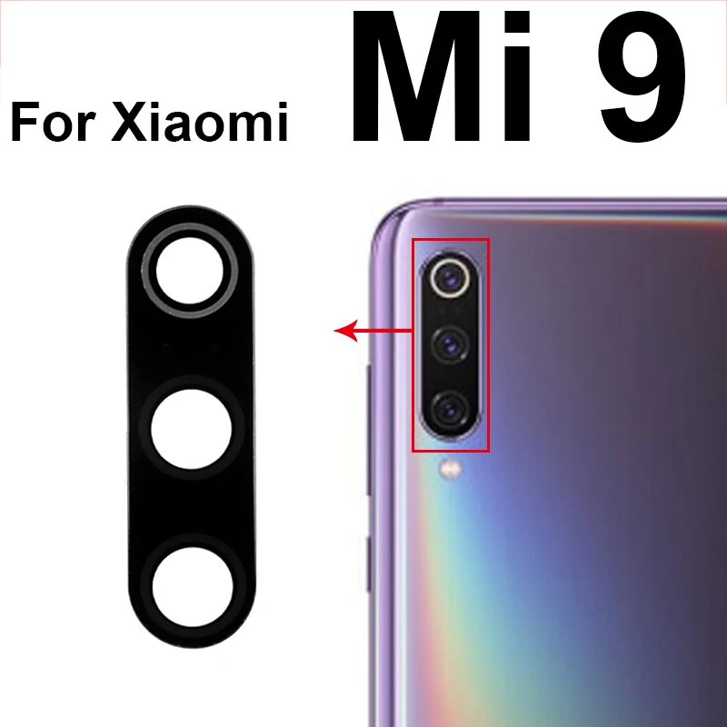 Back Rear Camera Glass Lens With Adhesive Sticker For Xiaomi Mi 9 8 Lite 8Se 9Se Mi 6 A1 5X A2 6X Mi 9T CC9 Note10 Pro Lite CC9e