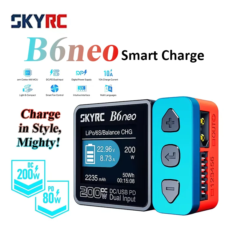 

SKYRC B6neo LiPo аккумулятор Smart Balance зарядное устройство постоянного тока 200 Вт PD 80 Вт вход для радиоуправляемой модели автомобиля корабль лодка самолет