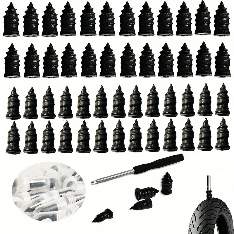 Vacuum Tyre Repair Nail Tire Puncture Screws Motorcycle Fitting Set Tubeless Wheel Repairs Punctures Kit Patches