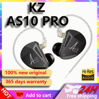 KZ AS10 PRO 5BA IEMs HiFi Wired In-Ear Earphones Stereo Bass Monitor Earbuds Headphone with Silver-plated Detachable Audio Cable