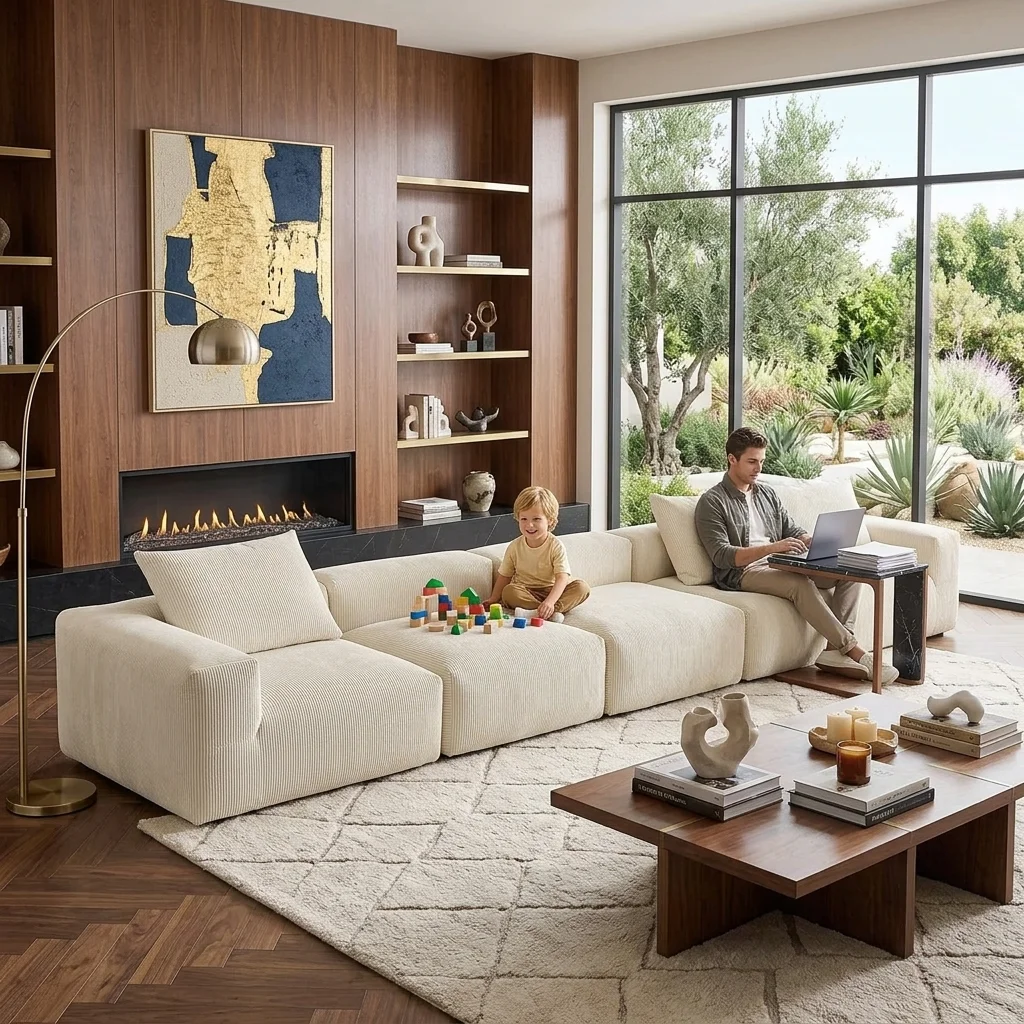 Minimized Packaging Boneless Modular Villa Sofa Set Volume Couches Vacuum Modern Compressed Sofa