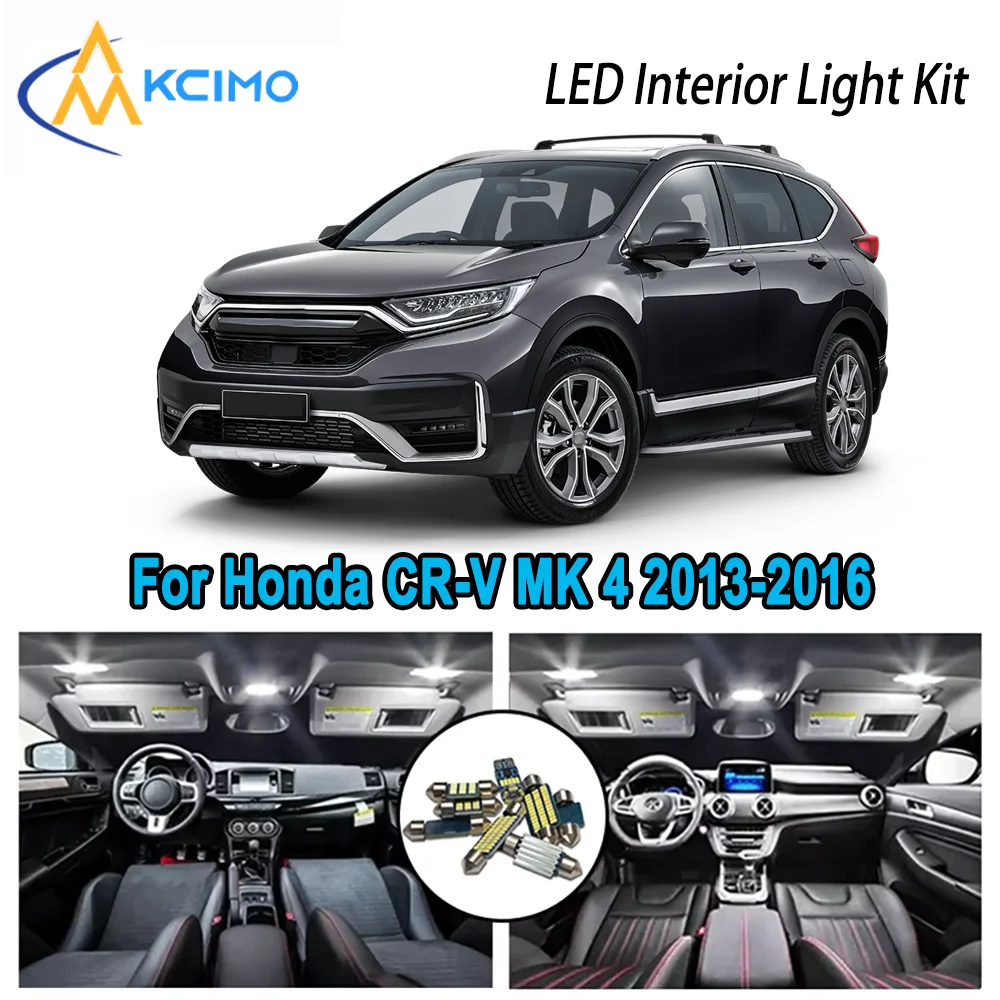 

Высококачественный светодиодный комплект для интерьера для Honda CR-V MK 4 2013-2016 2014 2015 2016 Премиум без ошибок купольная карта багажника автомобильные лампы