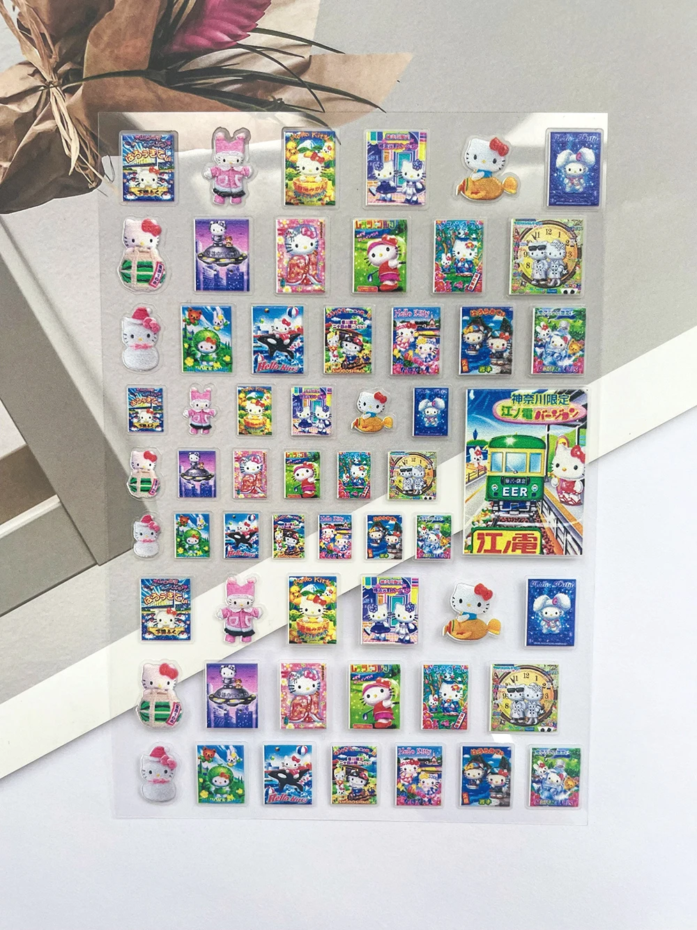 1 قطعة بولي كلوريد الفينيل سيقان طويلة صغيرة Hellokitty المشارك السلع ملصقات مسمار الفن Diy بها بنفسك سماعة غطاء الغيتار دفتر ملصقات مقاومة للماء الهدايا