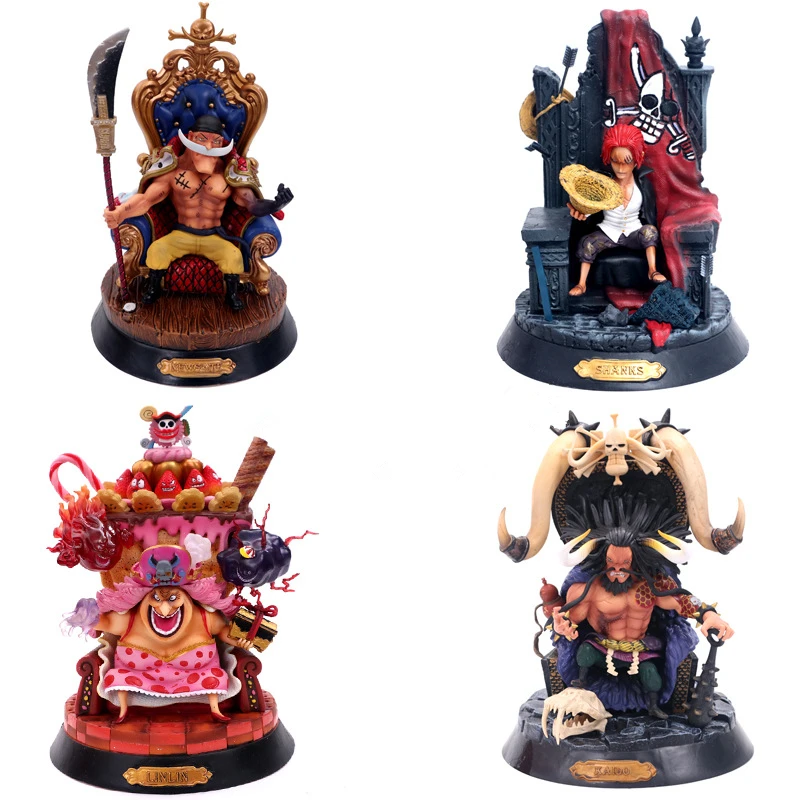 Anime One Piece Four Emperors Pirates Shanks Kaido Edward Newgate Charlotte Linlin BIG MOM PVC Action Figures Model Toys Doll 