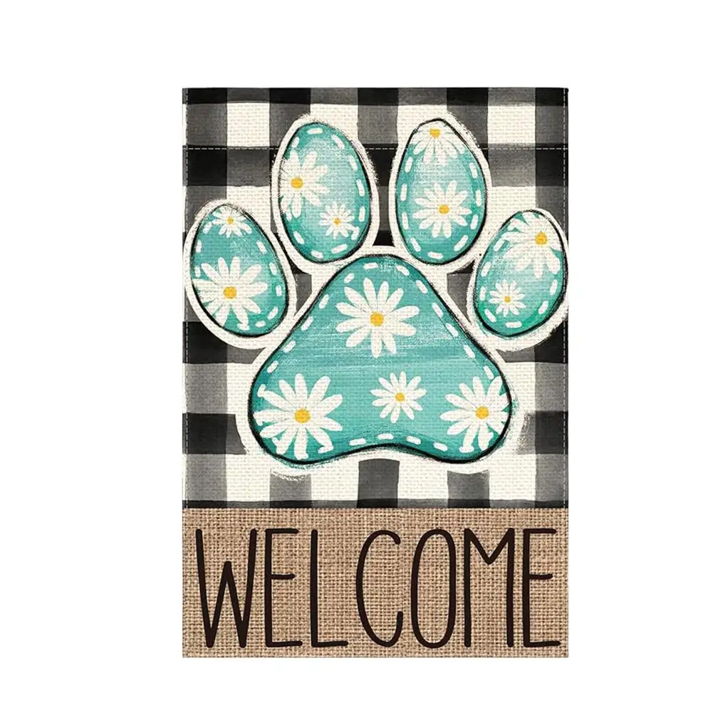 Multicolor Welcome To The Spring Garden Flag Flag Weather-resistant Accessories Outdoor Yard Double-sided Springtim E5h2
