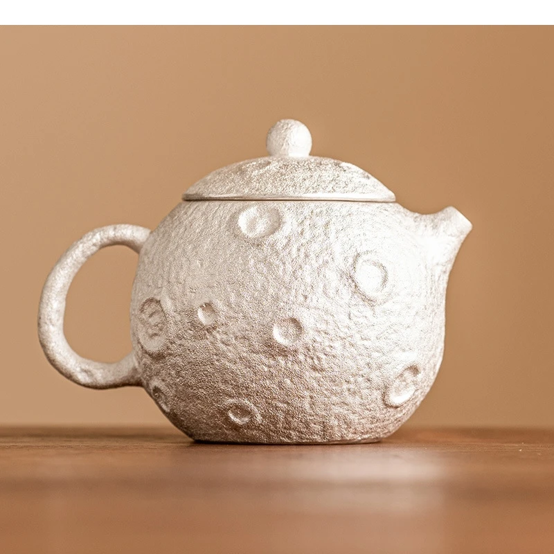 

Gilded Silver Ceramic Teapot Light Luxury Kung Fu Tea Set Office Pu Erh Maker Chinese Ceremony Accessories