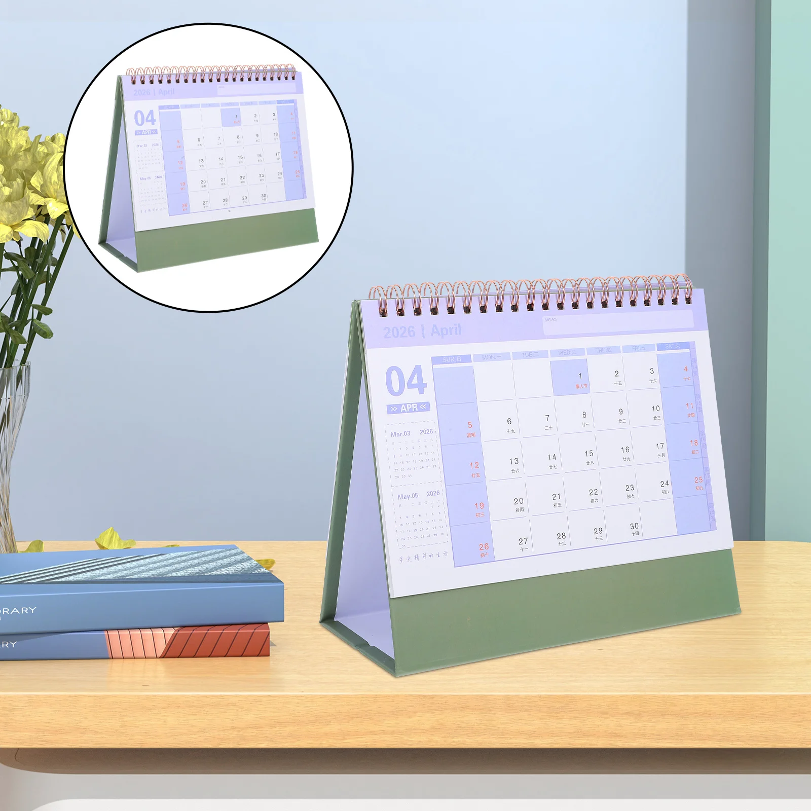

Desk Calendar for Daily Schedule Planner Small Desktop Standing Flip 2026 Chinese New Year