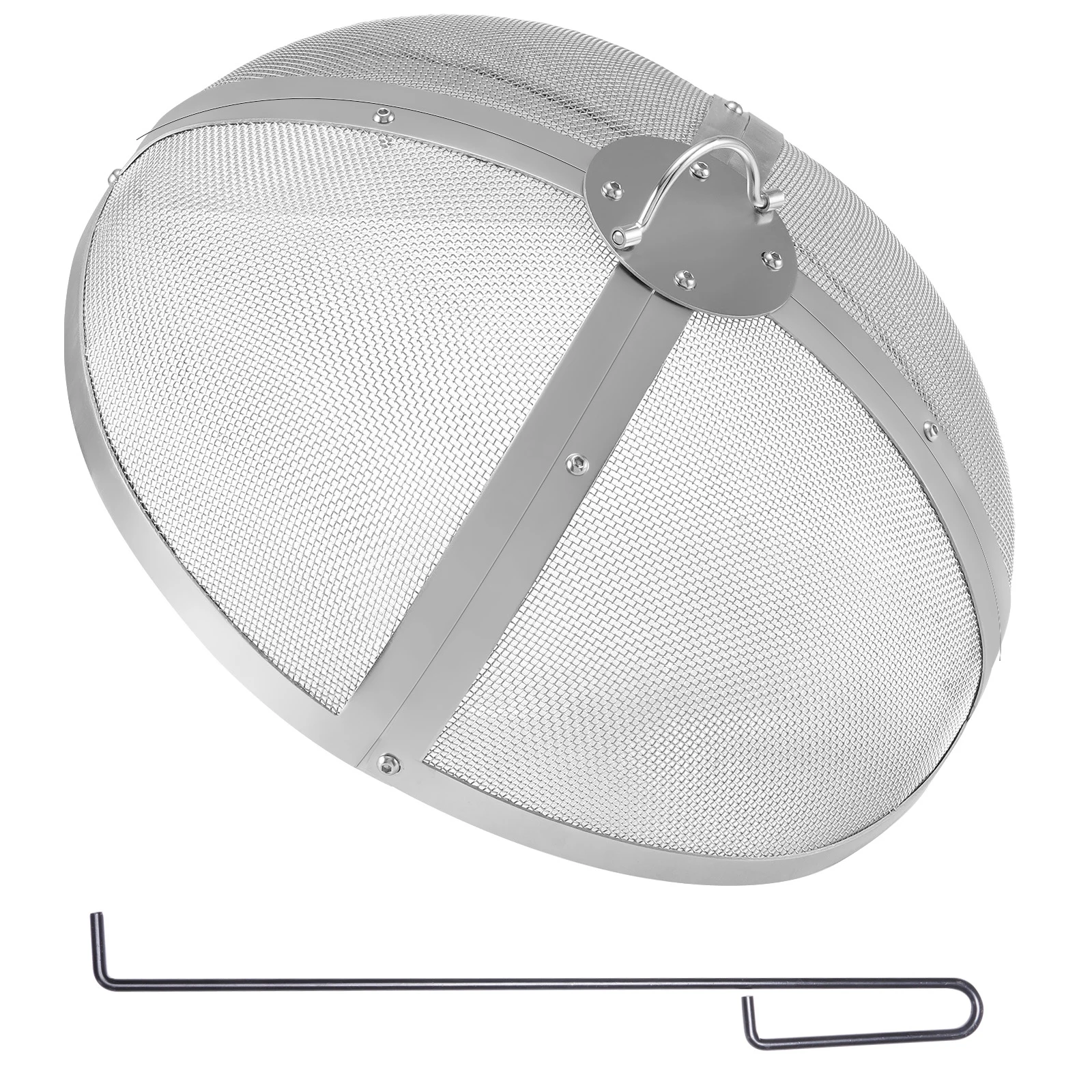 

SucceBuy Fire Pit Spark Screen Круглая усиленная сверхпрочная стальная металлическая крышка Крышка каминной камеры на открытом воздухе Легко открывающиеся верхние крышки