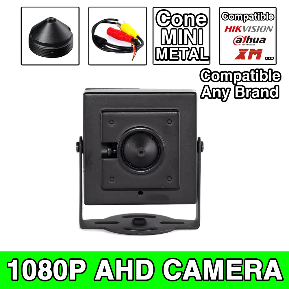 

2-мегапиксельная мини-камера видеонаблюдения AHD 1920*1080P HD 2,8 мм с конусным металлическим объективом 32x32 мм, сверхмалое наблюдение, мониторинг безопасности с кронштейном