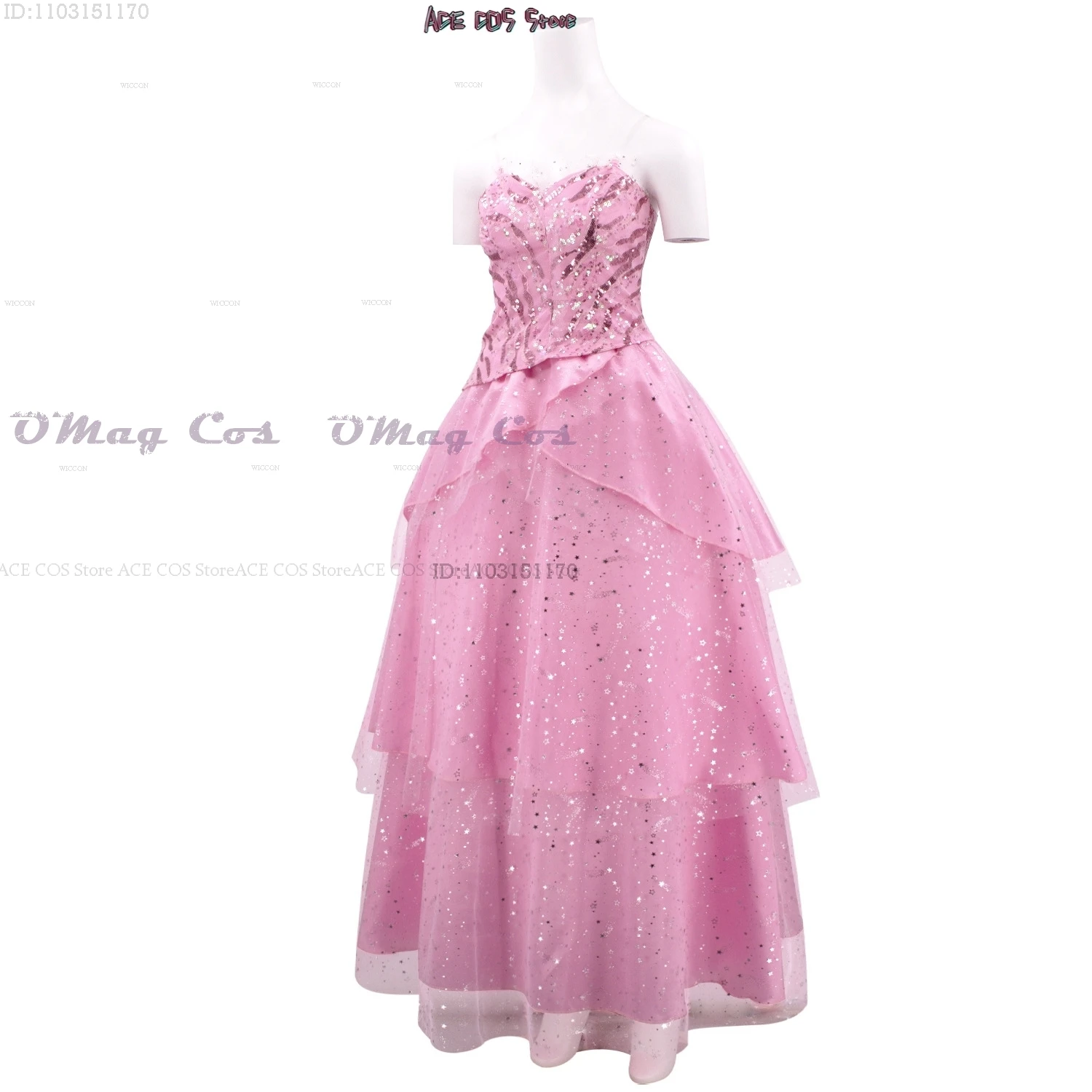 Wicked Glinda Cosplay Heksen Kostuums Kleding 2024 Film Party Rollenspel Prinsessen Roze Pak Jurk Baljurk Gewaad hoed