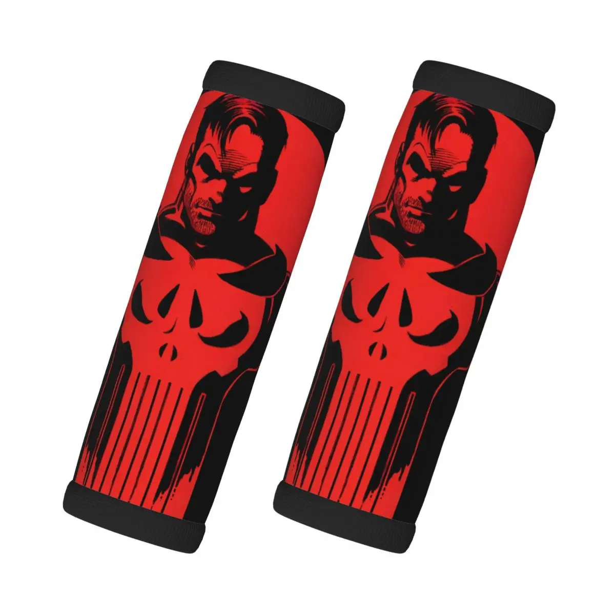 

Custom Punisher 2 Pcs Luggage Handle Wrap Soft Grip Handle Cover Comfortable Superhero Neoprene Suitcase Identifier Travel