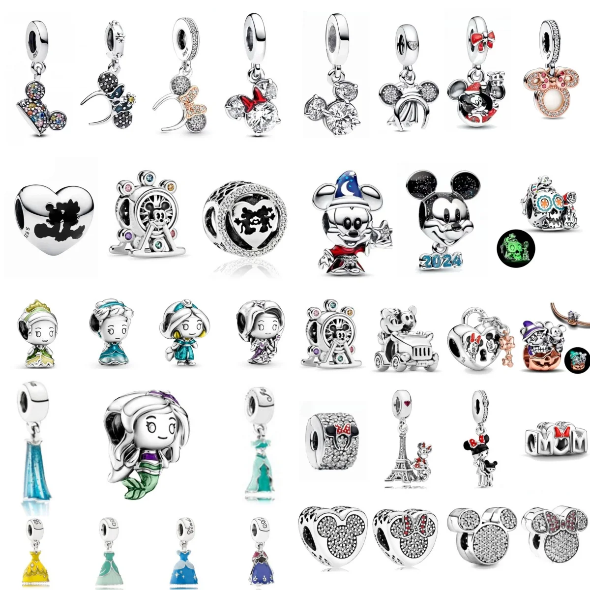 

Модный кулон из серебра 925 пробы с очаровательной мышью и железной башней для мальчиков и девочек, подходит для оригинальных браслетов, ожерелий, женские украшения своими руками