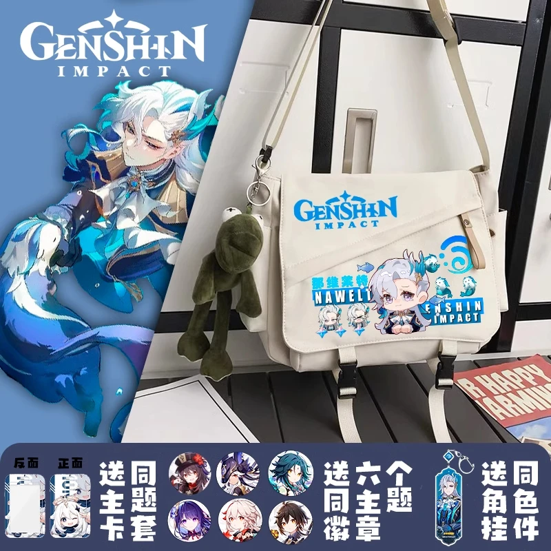 Fashion Genshin Impact Focalors School Bags Ancient Anime Furina Cosplay Klee Shoulder Bags Backpack Student Casual Large Gifts