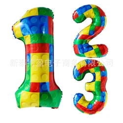 새로운 빌딩 블록 소년 생일 테마 32 