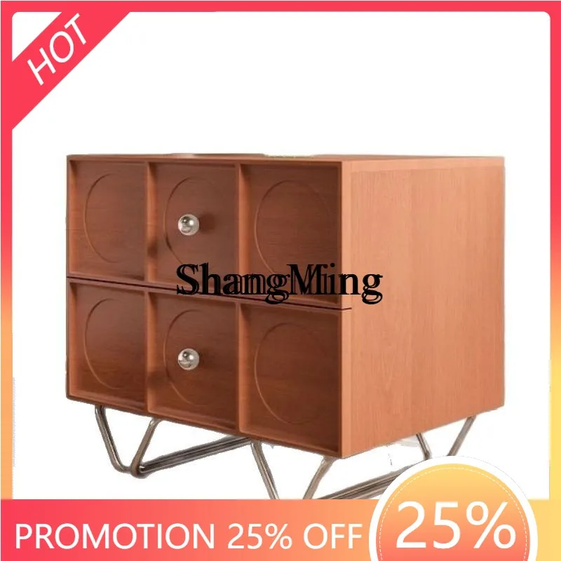 

ZYY Pure Solid Wood Bedside Table Bedroom Home Simple Cabinet Vintage Storage Sofa Organizer Small Apartment Storage Cabinet