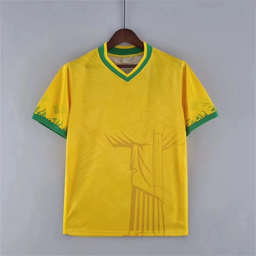 2026 BRASILIA SONDERAUSGABE JESUS SCHWARZ/GRAU ERWACHSENEN/KINDER FUSSBALL-T-SHIRT, FUSSBALL-TRAININGST-SHIRT, SPORT-UND STREETWEAR – Detail 6
