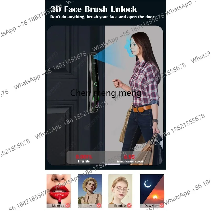 APP or Tuya App 3D Face Recognition smart Door Lock Unlock Digital Smart Lock Fingerprint Key Card Nfc Phone Unlock Lock