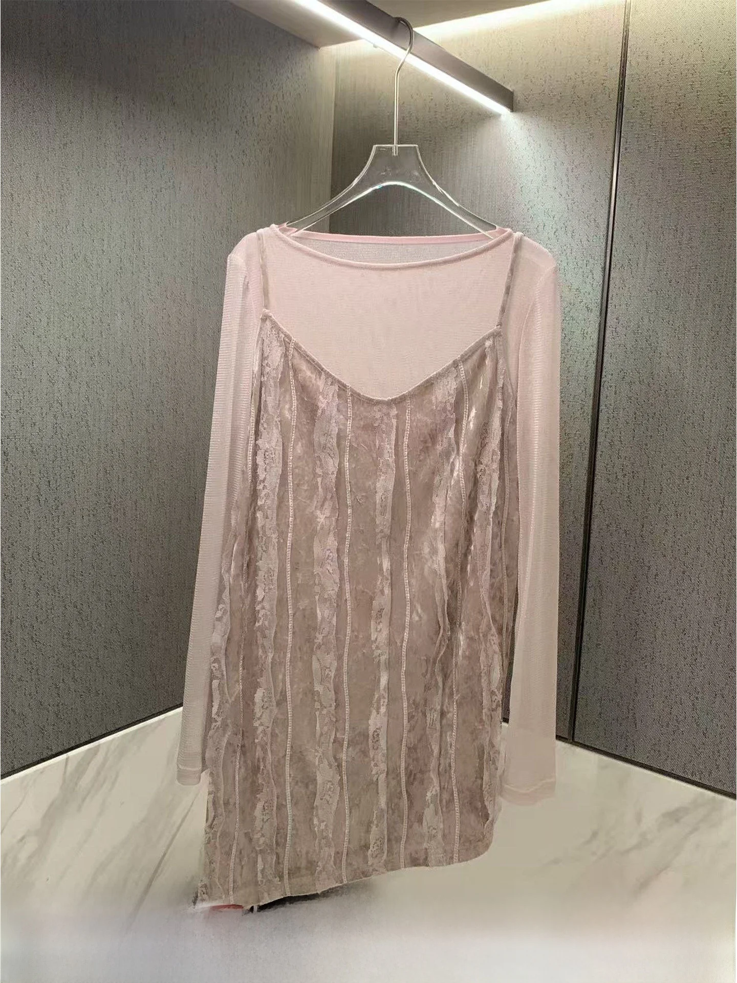 

Kun Total Purple Lace Knitted Set Women's Spring High-End Feelings Two-Piece New Style Fashion Set Long Sleeve Work Uniform