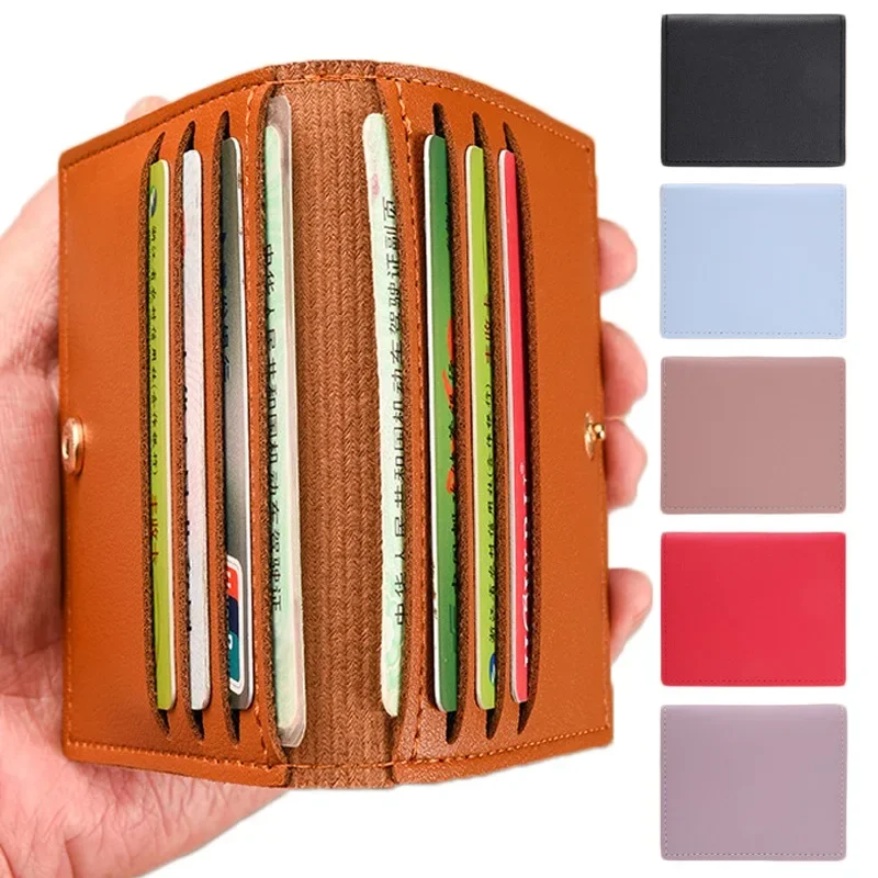 

Ultra Thin PU Leather Credit Card Wallet Purse for Women Men Solid Color Portable ID Card Holder Business Card Cover Bag Case