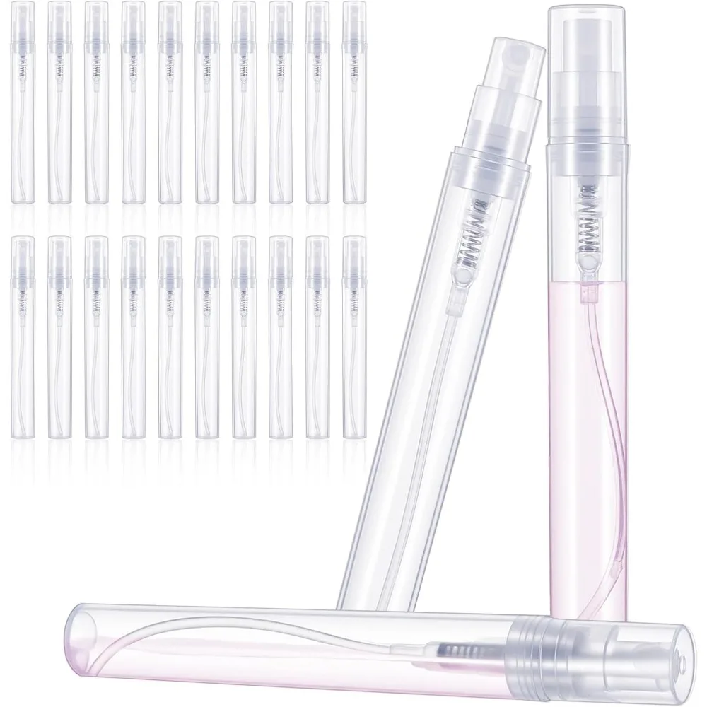20PCS 5ml Fine Mist Plastic Spray Bottles for Portable Perfume, Travel, and Refillable Use with Leak-Proof Clear Design