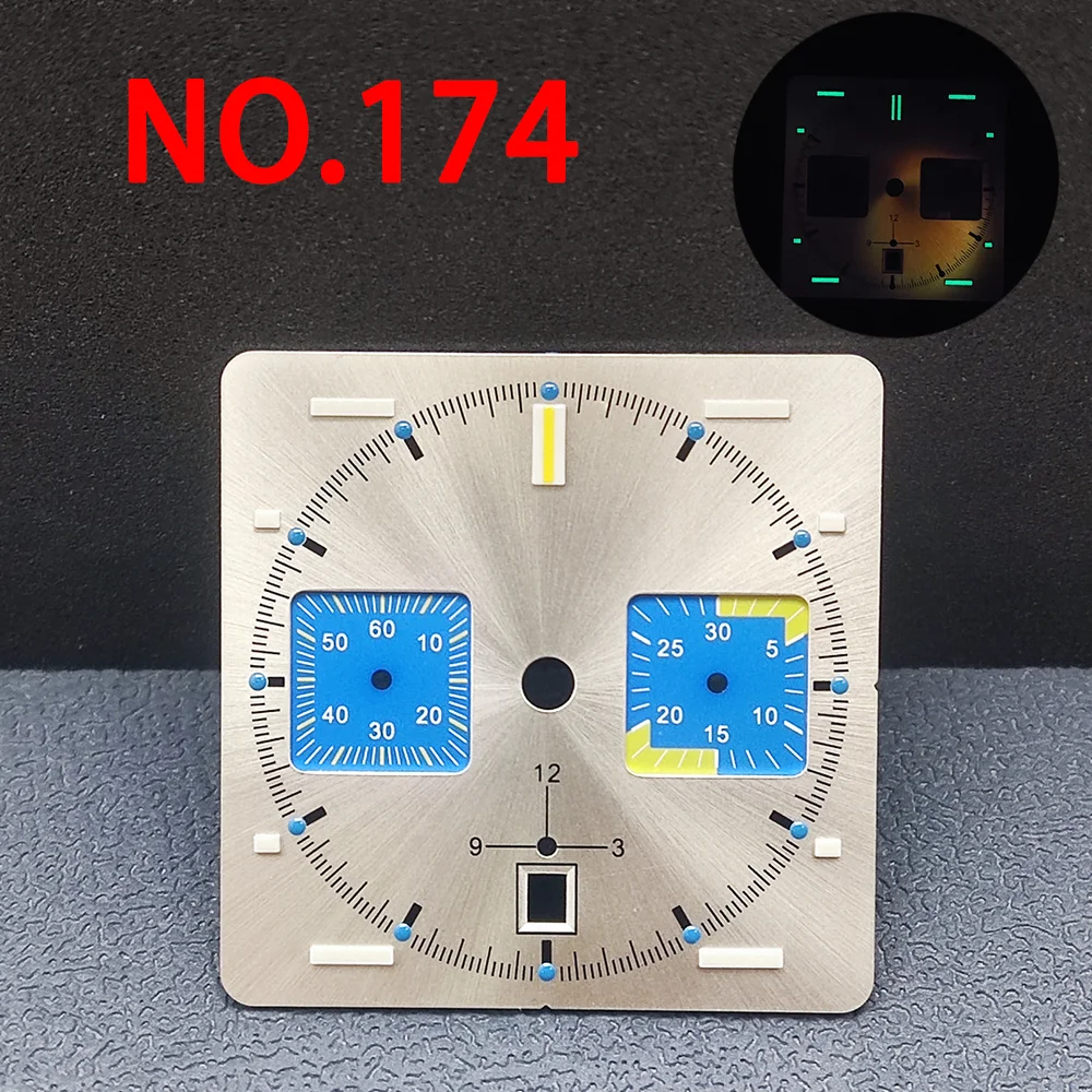 32mm watch dial, square dial suitable for ETA 7750 movement, supports laser printed logo