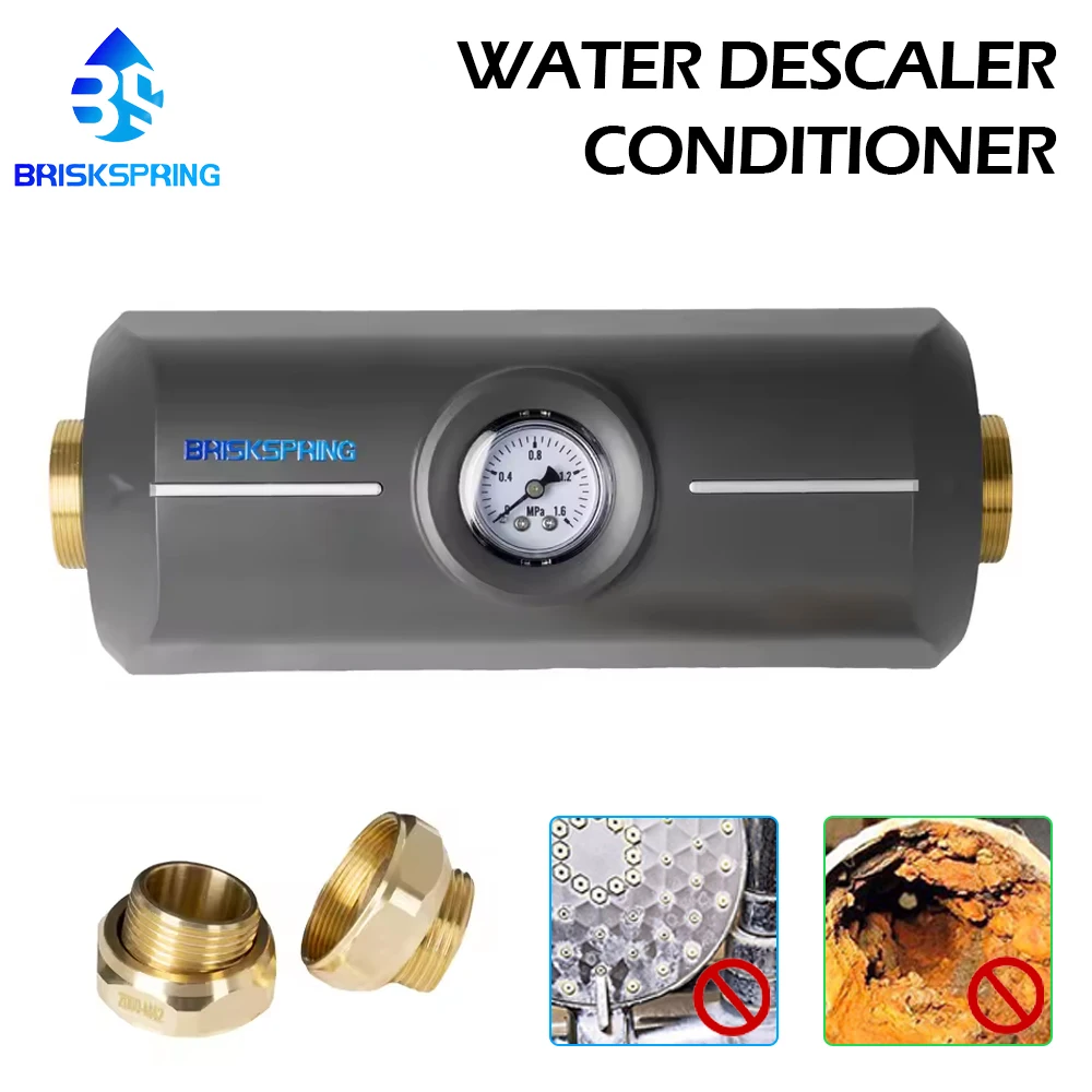 

Система умягчения воды BRISKSPRING SAAS, безсольный водоочиститель для всего дома без химикатов, предотвращает образование накипи