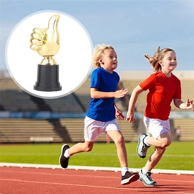 -A14E 10Pcs Thumbs Trophy Plastic Gold Trophies Encouragement Mini Victory Trophies Award Prizes For Home Desktop Decor