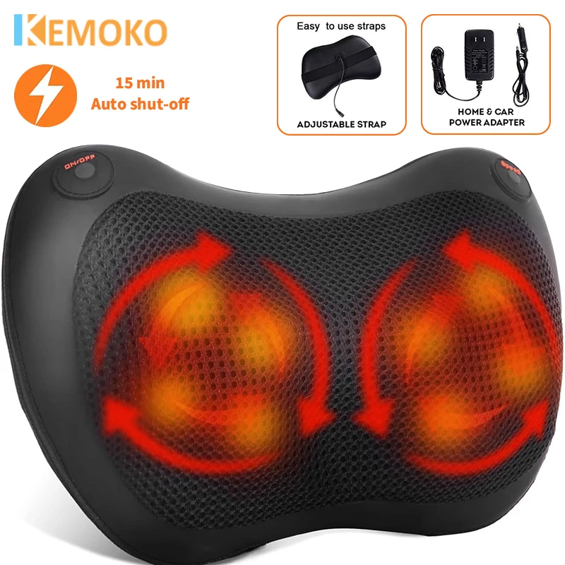 Electric Neck Massage Pillow Cervical Massager Waist Back Shoulder Shiatsu Kneaded Heating Cushion Multifunctional Relaxation