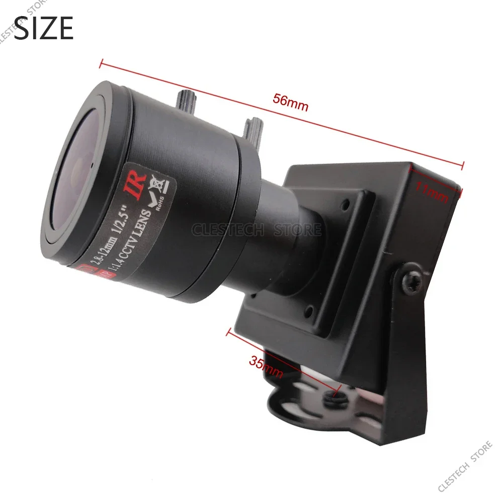 Analogique CCTV Caméra Zoom 2.8mm-12mm Mise Au Point Manuelle Compatible TV Super Petit 1200TVL HD Mini CVBS Métal Vidéo Pour La Maison De Voiture Dépasser