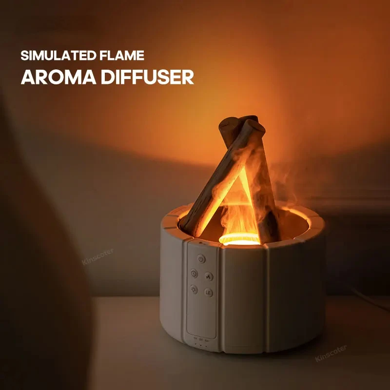 Humidificateur d'air à contrôle USB, diffuseur ultrasonique, feu de joie, flamme lumineuse, huile essentielle, parfum, machine à parfum, nouveau