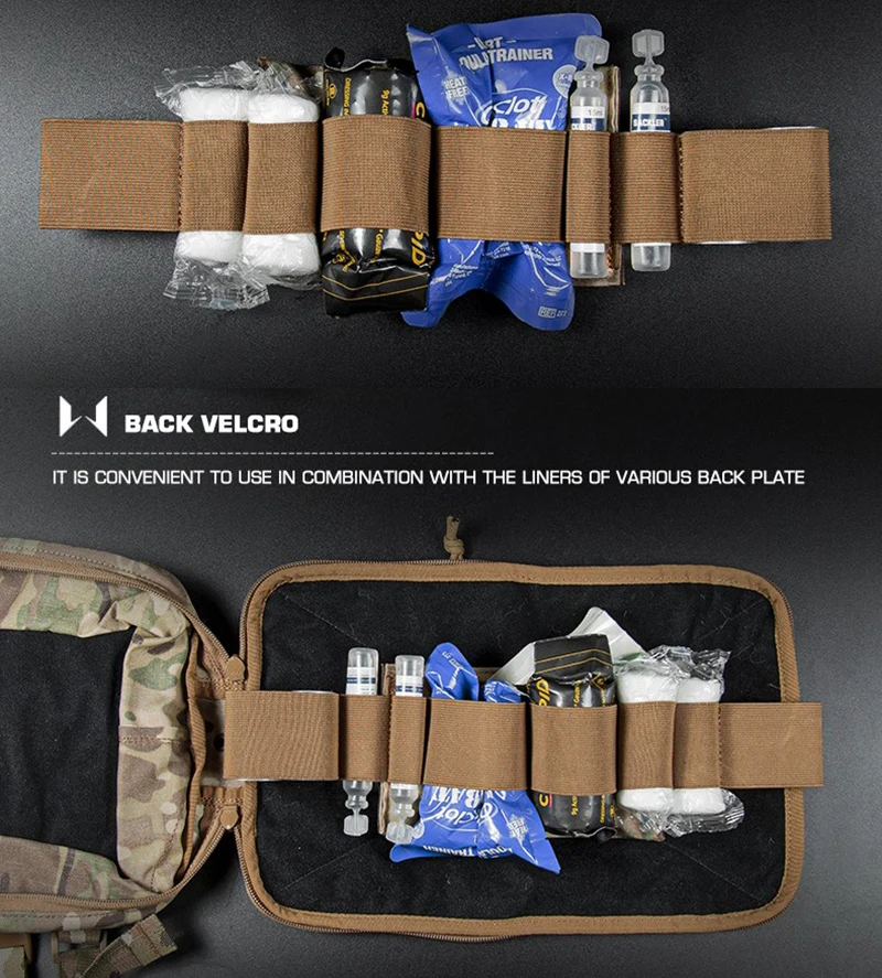 

Тактический медицинский чехол, вставная петлевая панель для фиксации медицинских принадлежностей, органайзер для охотничьей сумки, эластичный вкладыш, держатель жгута