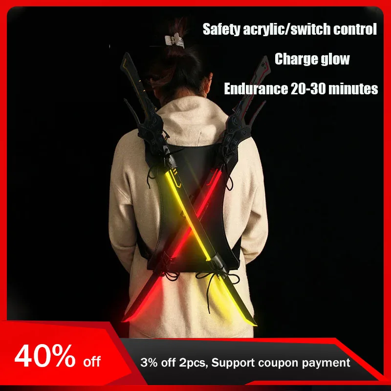 

80cm/108cm Cyberpunk Lightsaber Katana Cosplay Prop PUNISHING Game Peripheral Sirius Wearable Acrylic Glowing Toy Model Boy Gift