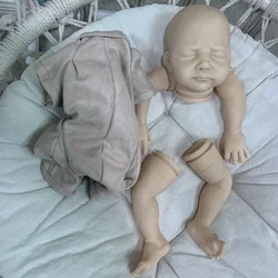 18Inch Newborn Reborn Doll Kit LEONOR Soft Touch DIY Doll Parts with Cloth Body Sleeping Baby Bebe Reborn Kit