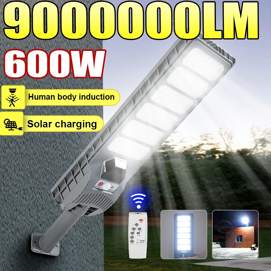 

9000000LM 600 Вт солнечные фонари 167 светодиодный уличный водонепроницаемый уличный фонарь прожектор с датчиком движения настенный светильник для сада и двора