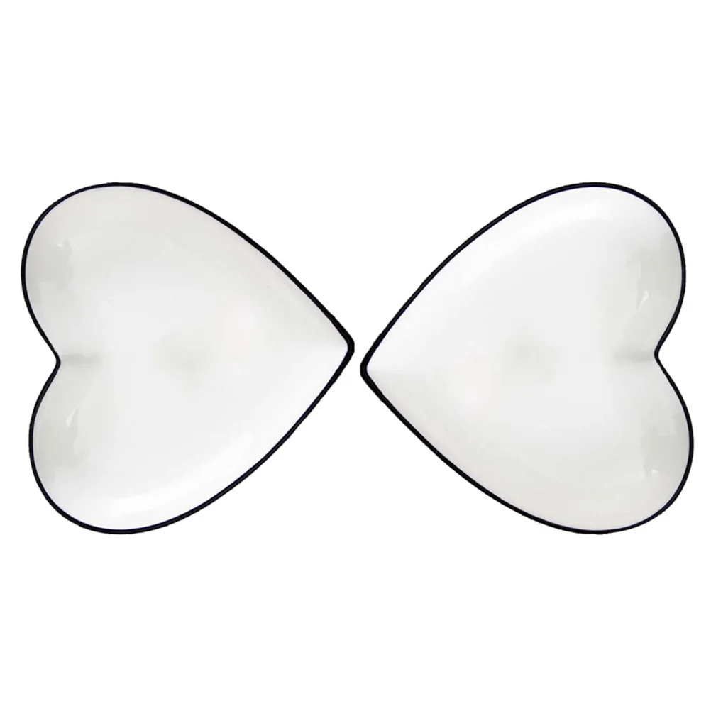 

1Set White Heart-Shaped Ceramic Plates Small Snack Bowls Suitable for Desserts Side Dishes Sauces and Seasoning Bowls