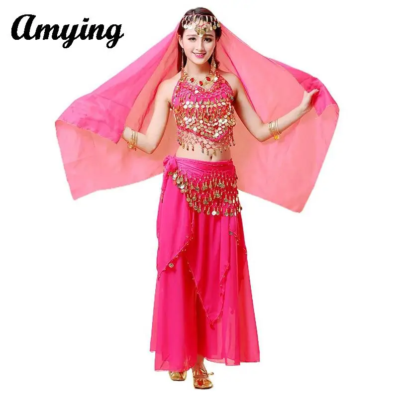 

5PCS Women Belly Practice Training Dress Adult Dance Stage Performance Costume Set Oriental Indian Dancing WearAdjustable Top