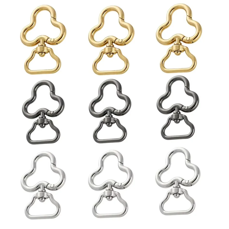 5-20Pcs Zinc alloy Shape Keychain Clasp Swivel Snap Key Chain Bulk Blossom Spring Snap Lobster Claw Hook for Keyring Craft DIY