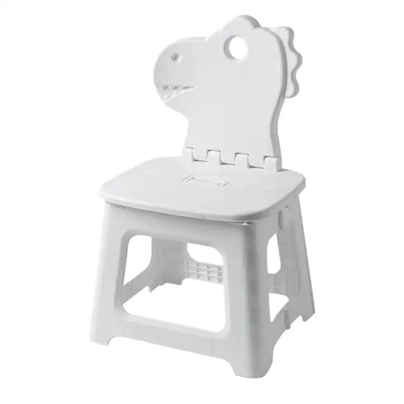 Folding Step Stool Bunny Dinosaur Foldable Step Stool With Back Support Thickened Seat Furniture Home Shoe Changing Chair For